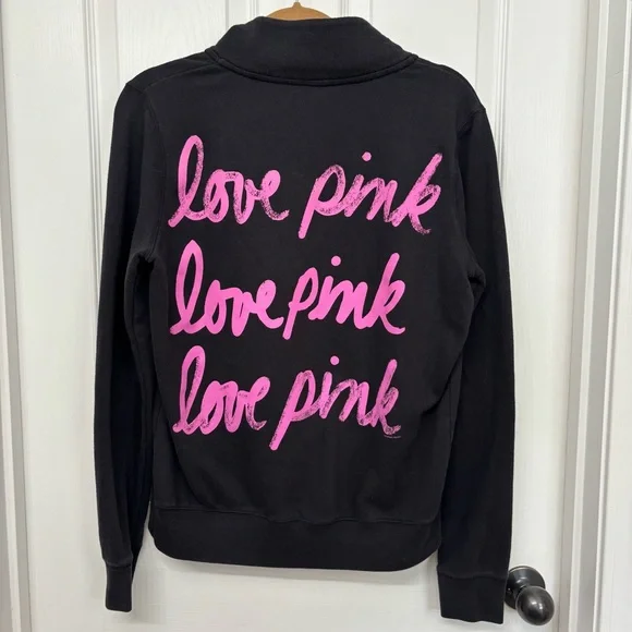 Black Quarter Zip Pullover | Victoria’s Secret PINK M - Picture 7 of 8